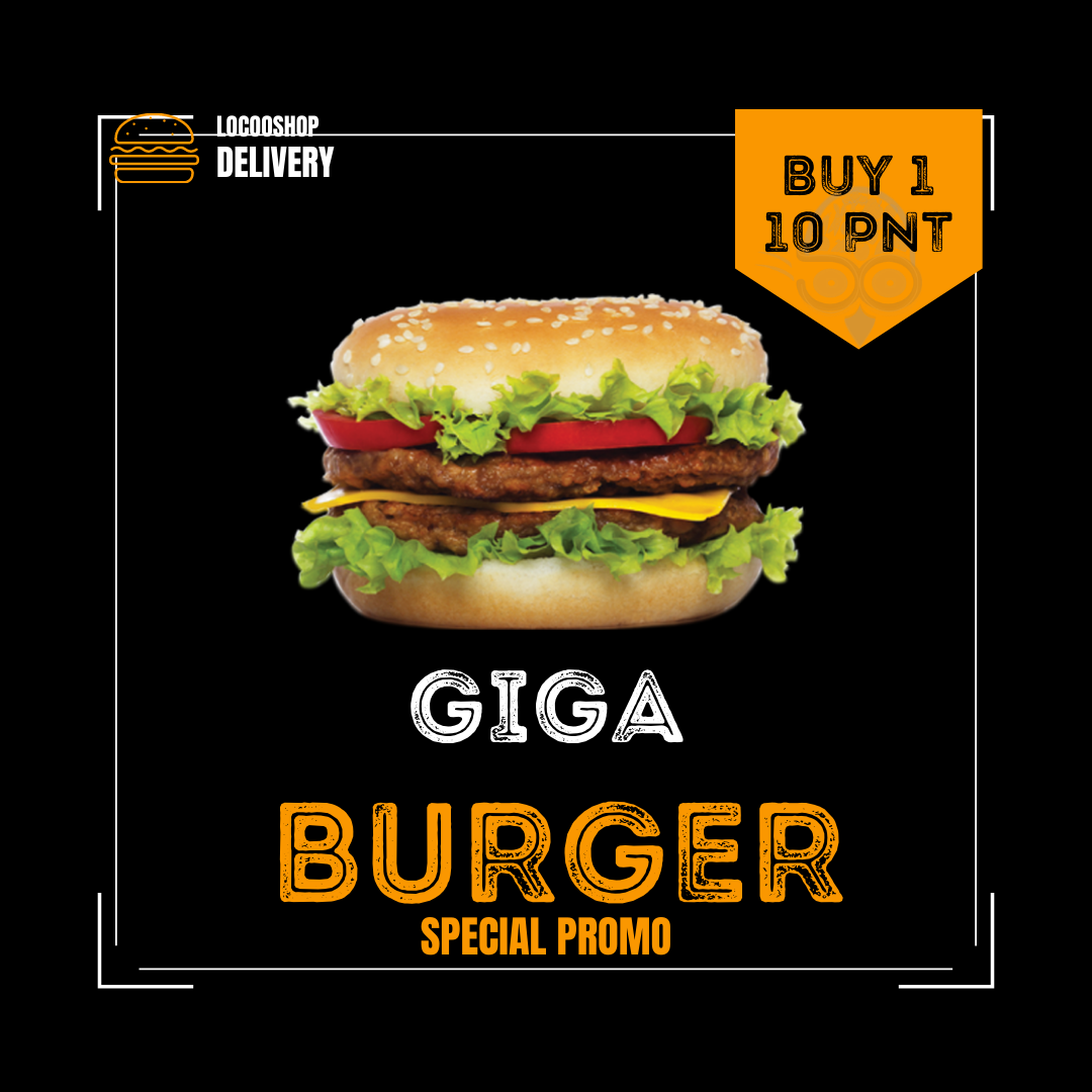 GIGA burger (2Steaks, 120g fromage, salade, tomate, oignon)