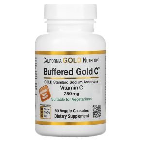 Capsules de vitamine C tamponnée 750 mg,California Gold Nutrition,  60 capsules végétariennes