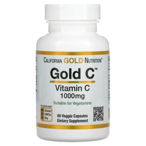 Vitamine C1000 mg, California Gold Nutrition, Gold C, 60 capsules végétariennes
