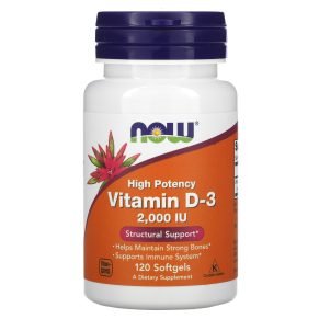 Vitamin D 3, 50 mcg (2,000 IU),NOW Foods, 120 Softgels