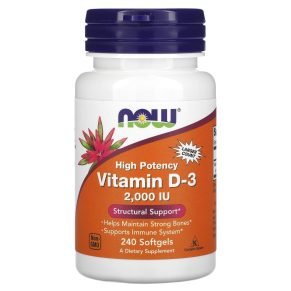 Vitamin D 3, 50 mcg NOW Foods,  (2,000 IU), 240 Softgels