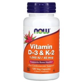 Vitamin D 3 & K-2 ,NOW Foods, 120 Veg Capsules